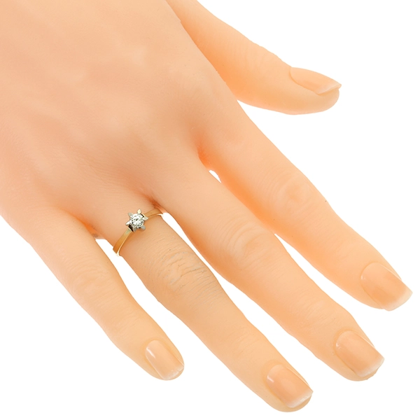 Diamantring, 14K, Gelb-/Weißgold, Brillant 0,23 ct