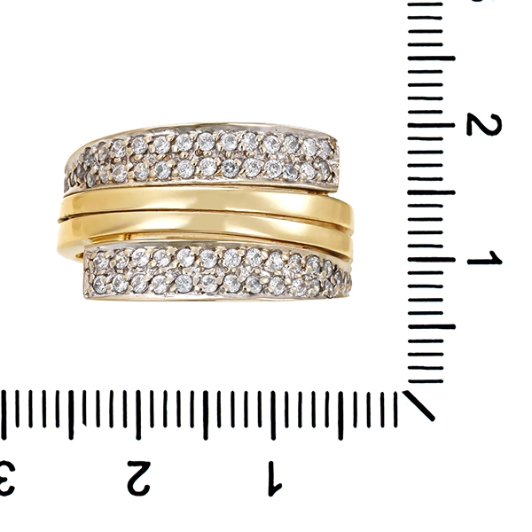 Ring, 14K, Gelb-/Weißgold, Zirkonia