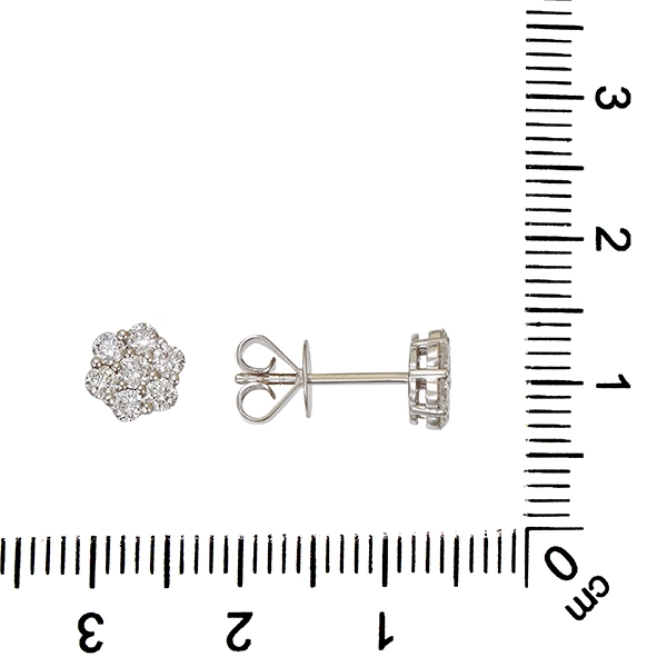 Ohrstecker, 18K, Weißgold, Brillanten
