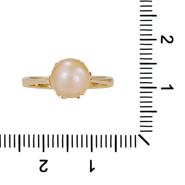 Ring, 14K, Gelbgold, Zuchtperle