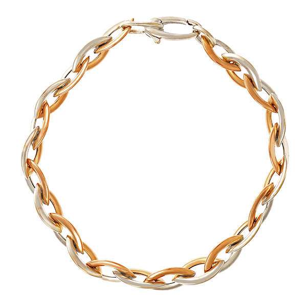 Armband, 14K, Weiß-/Rotgold