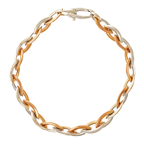 Armband, 14K, Weiß-/Rotgold