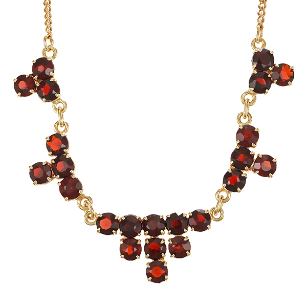 Collier, 8K, Gelbgold, Granat