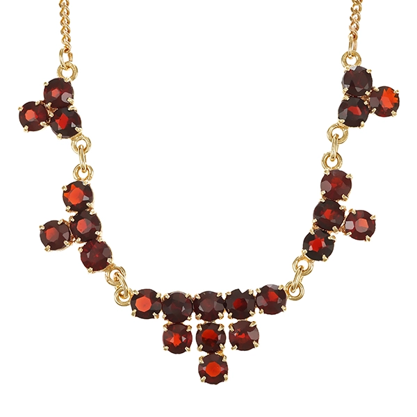 Collier, 8K, Gelbgold, Granat