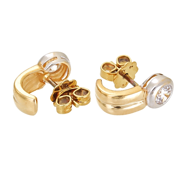 Ohrstecker, 14K, Gelb-/Weißgold, Zirkonia