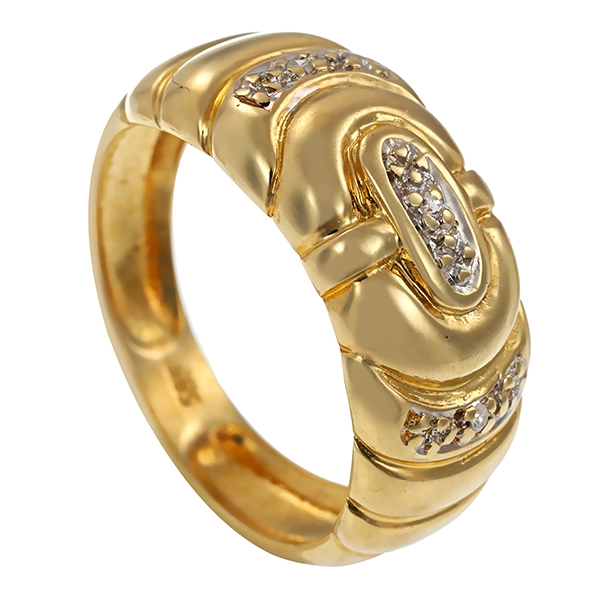 Diamantring, 14K, Gelb-/Weißgold, Diamant
