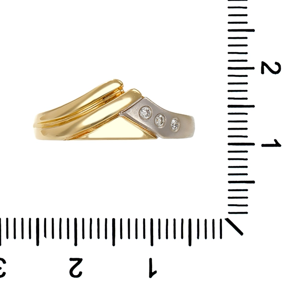 Ring, 14K, Gelb-/Weißgold, Brillanten, U59