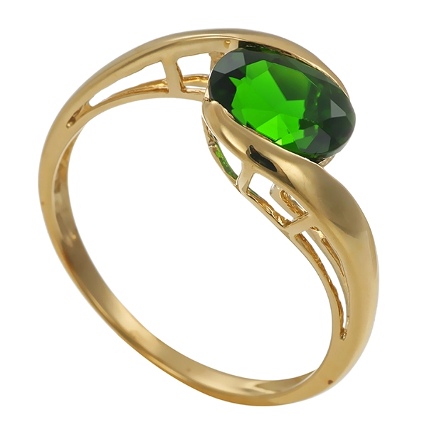 Ring, 8K, Gelbgold, Chromdiopsid