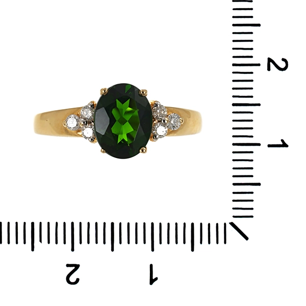 Ring, 14K, Gelb-/Weißgold, Diopsid, Brillanten