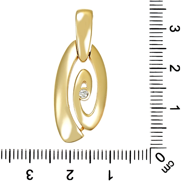 Anhänger, 14K, Gelbgold, Brillant