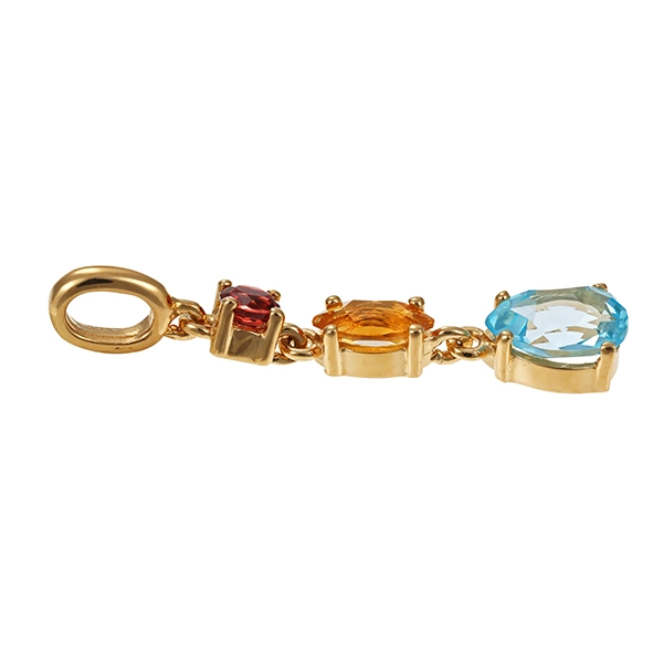 Anhänger, 18K, Gelbgold, Granat, Topas, Citrin