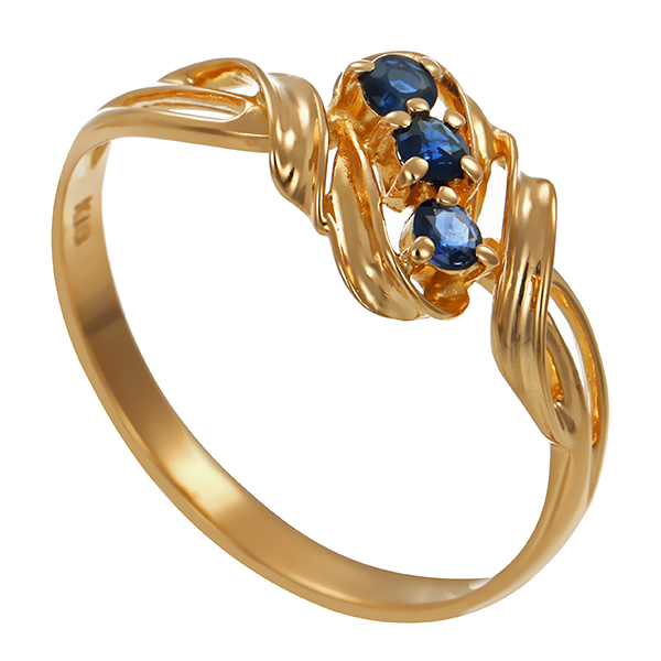Ring, 18K, Gelbgold, Saphire