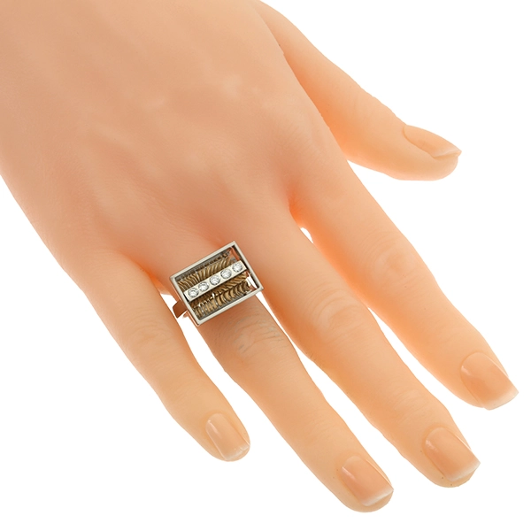 Ring, 18K, Gelb-/Weißgold, Brillanten 0,20 ct