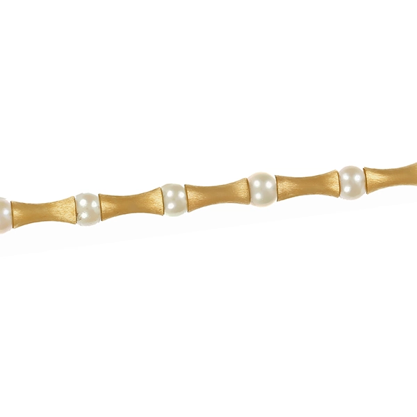 Armband, 14K, Gelbgold, Perle, L 20 cm