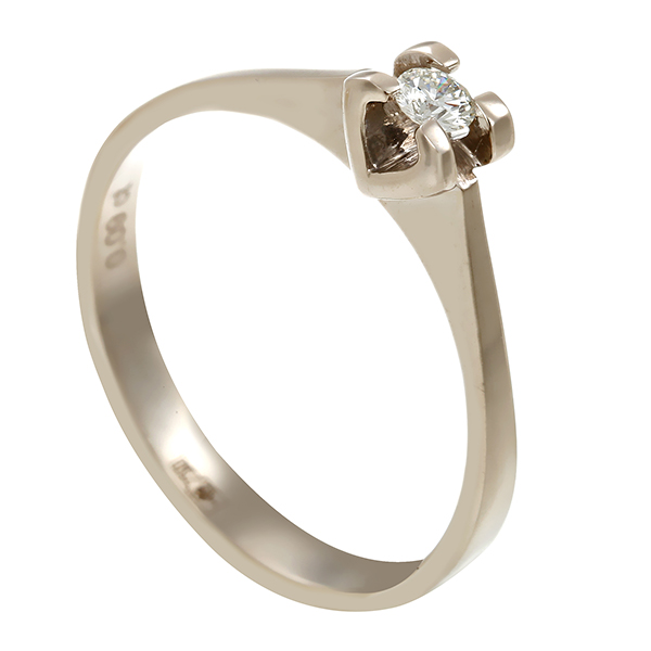 Diamantring, 18K, Weißgold, Brillant