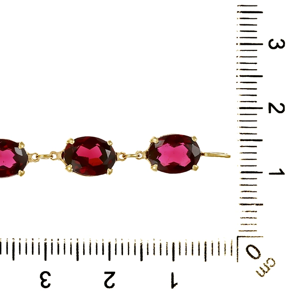 Armband, 8K, Gelbgold, Granat