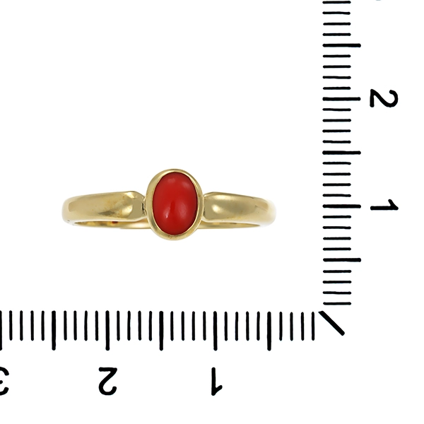 Ring, 8K, Gelbgold, Koralle