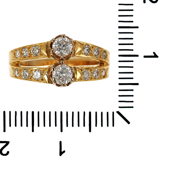 Diamantring, 18K, Gelbgold, Brillanten