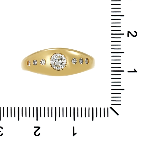 Diamantring, 18K, Gelbgold, Brillant, Diamanten