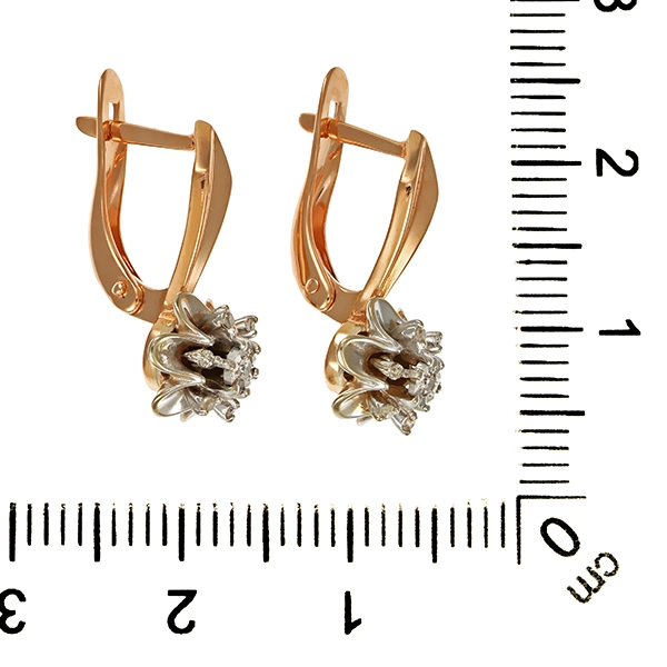 Ohrhänger, 14K, Rot-/Weißgold, Diamanten, Brillanten