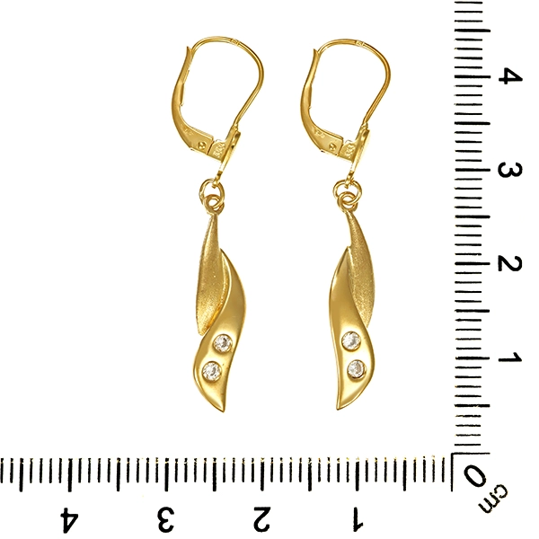 Ohrhänger, 8K, Gelbgold, ZIrkonia