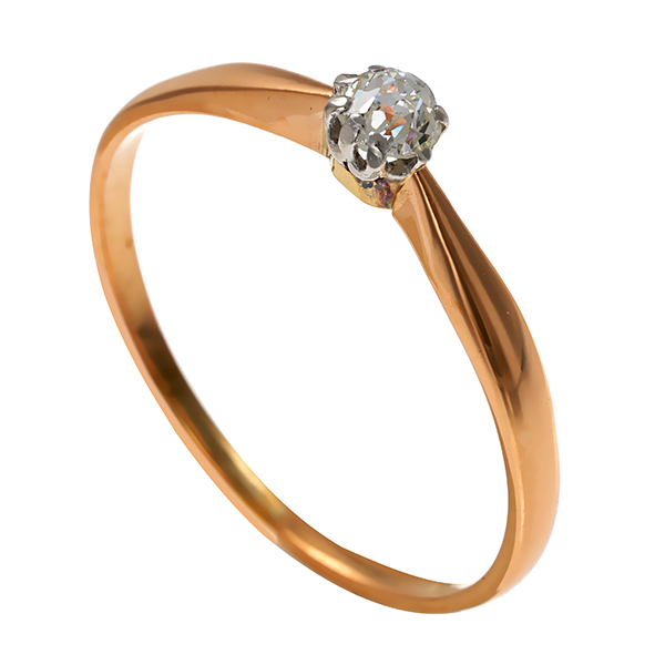 Diamantring, 14K, Gelb-/Weißgold, Diamant