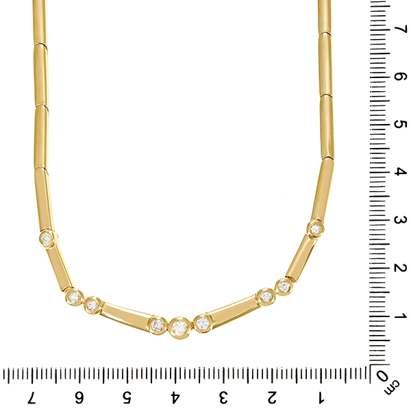 Collier, 14K, Gelb-/Weißgold, Brillanten 0,55 ct