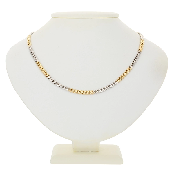 Kette, 14K, Gelb-/Weißgold, Panzer