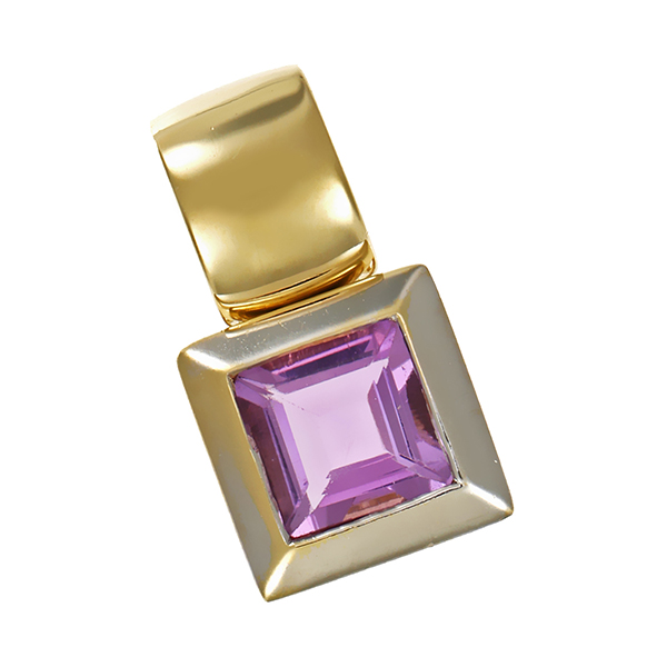 Anhänger, 14K, Gelb-/Weißgold, Amethyst