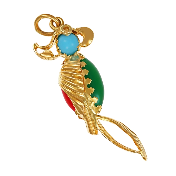 Anhänger, 18K, Gelbgold, Schmucksteine