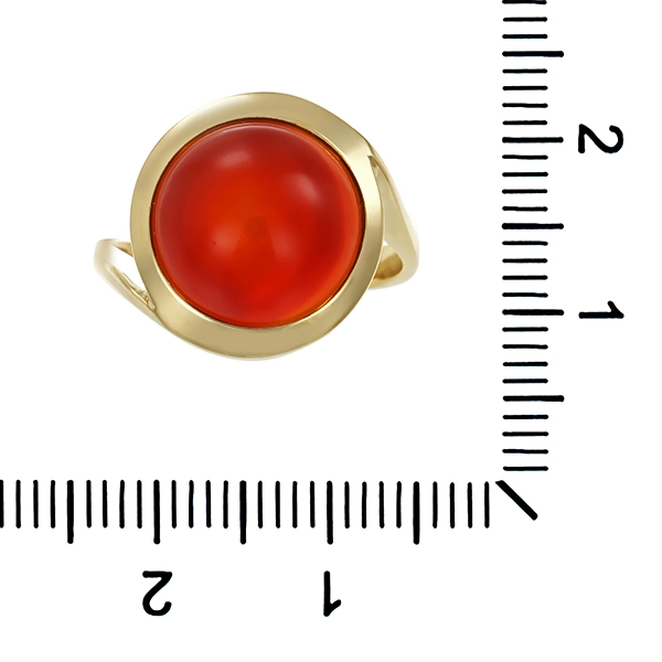 Ring, 14K, Gelbgold, Karneol
