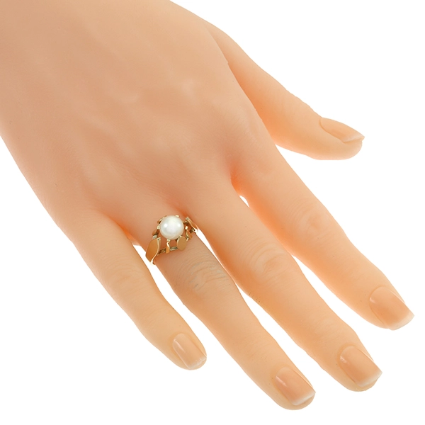 Ring, 14K, Gelbgold, Zuchtperle