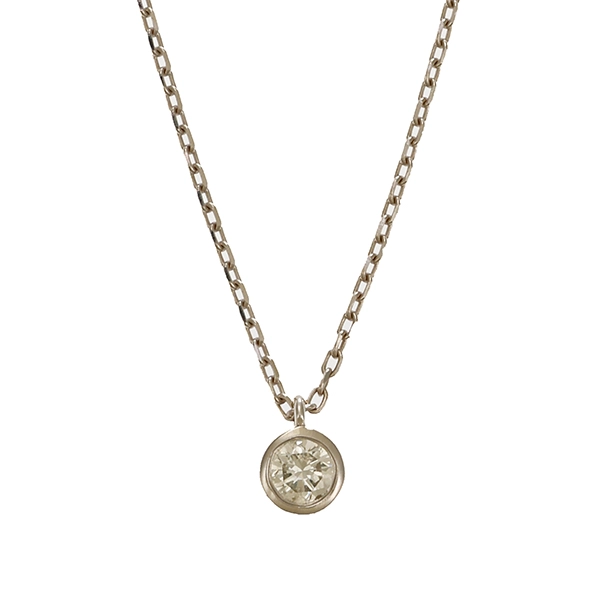 Collier, 14K, Weißgold, Brillant