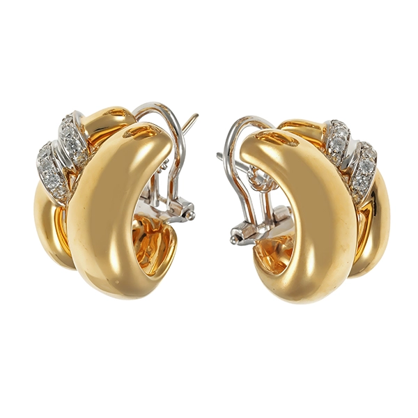 Clip-Stecker, 18K, Gelb-/Weißgold, Brillanten