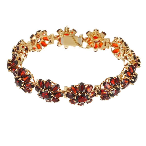 Armband, 8K, Gelbgold, Granat