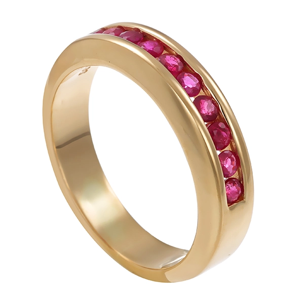 Ring, 14K, Gelbgold, Rubine, U58