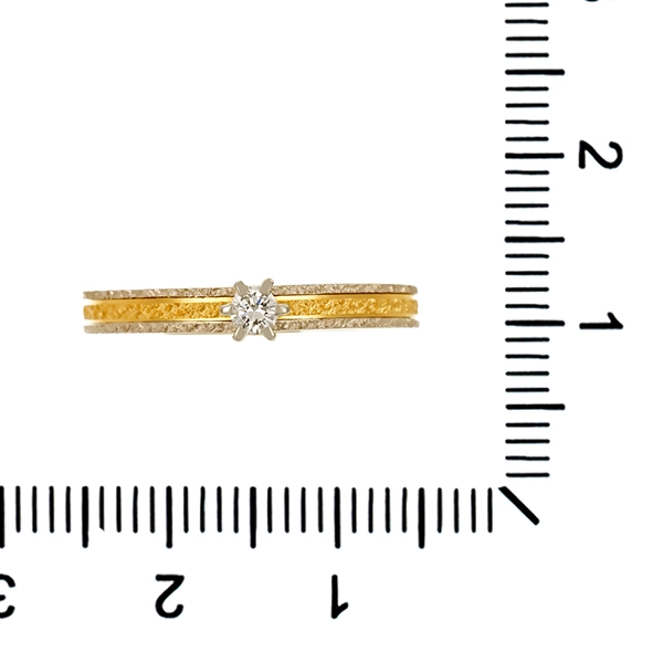 Diamantring, 14K, Gelb-/Weißgold, Brillant
