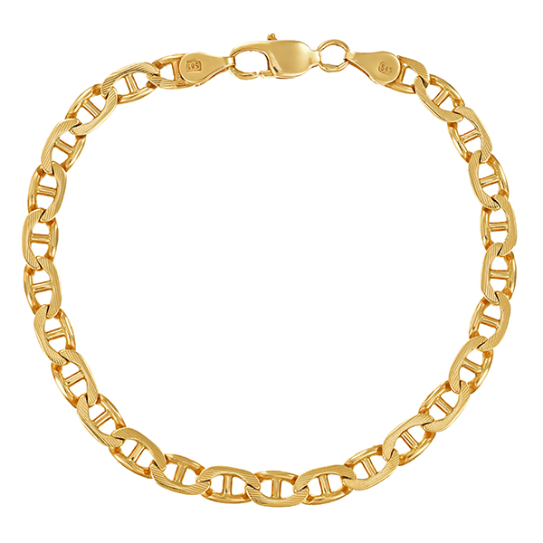 Armband, 14K, Gelbgold, Stegpanzer-