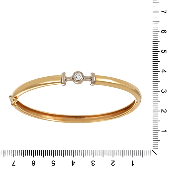 Armreif, 14K, Gelb-/Weißgold, Brillant 0,28 ct