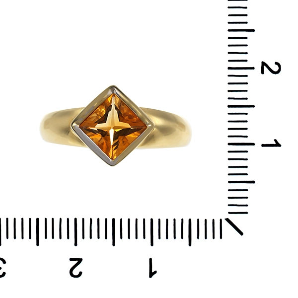 Ring, 14K, Gelbgold, Citrin