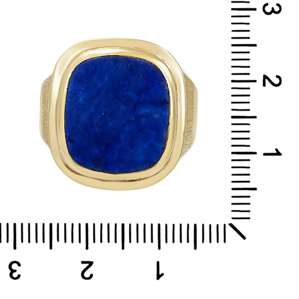 Herrenring, 14K, Gelbgold, Lapis