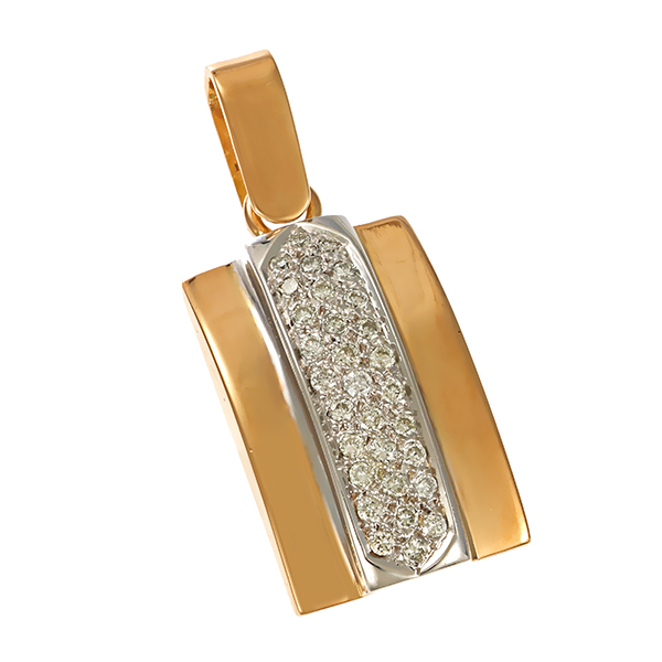 Anhänger, 18K, Gelb-/Weißgold, Brillanten