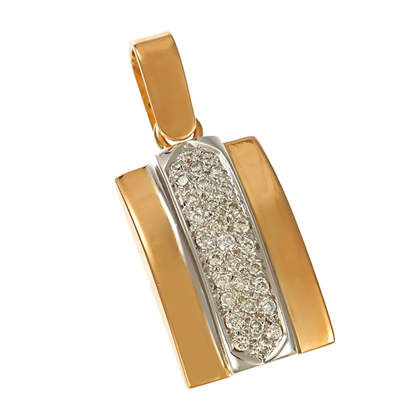 Anhänger, 18K, Gelb-/Weißgold, Brillanten