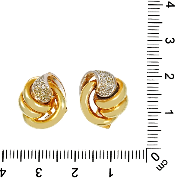 Ohrclipse, 14K, Gelbgold, Diamanten