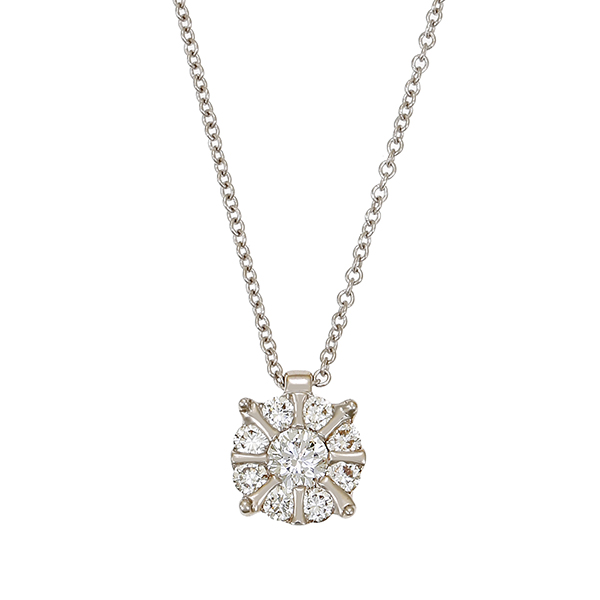 Collier, 14K, Weißgold, Brillanten