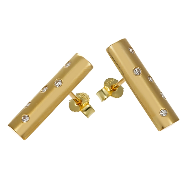 Ohrstecker, 14K, Gelbgold, Brillanten