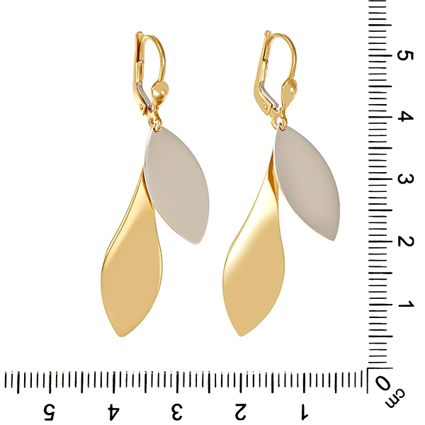 Ohrhänger, 14k, Gelbgold, Weißgold