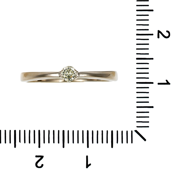 Brillantring, 9K, Weißgold, 0,10ct