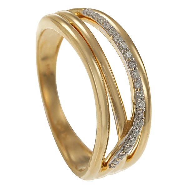 Diamantring, 14K, Gelbgold, Brillanten