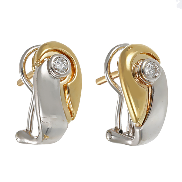 Clipstecker, 14K, Gelb-/Weißgold, Brillanten 